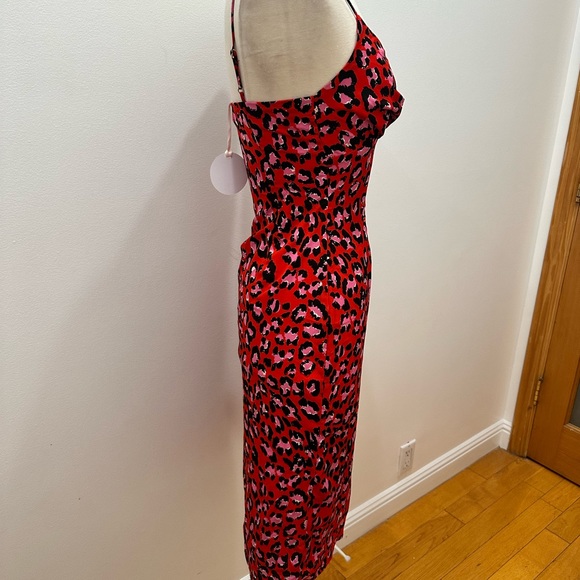 More To Come Anika Midi Dress in Red Leopard Size: xxs - Picture 8 of 8
